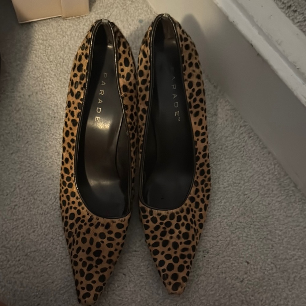Sleek Brown and Black Pointed-Toe Heels